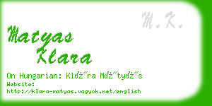 matyas klara business card